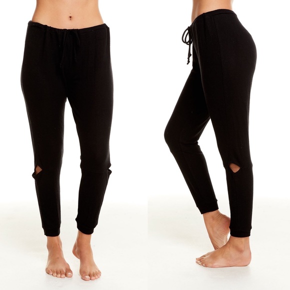 Chaser Pants - Chaser Love Knit Side Slit Drawstring Jogger M
